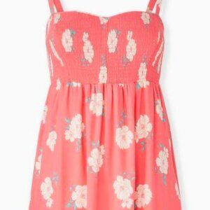 Torrid Floral Mini Smocked Skater Dress NWT